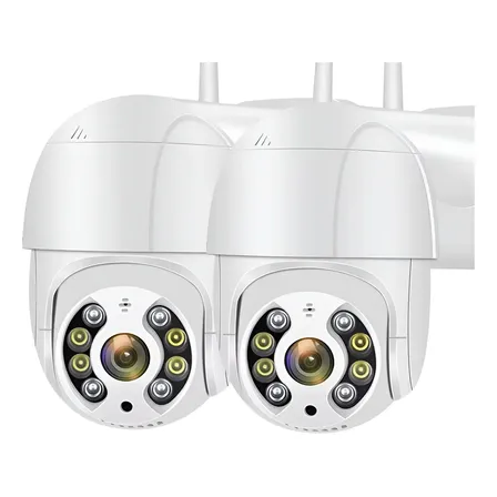 Kit 2 Câmeras de Segurança iCSee A8 PTZ Wi-Fi com Visão Noturna para Exterior e Interior