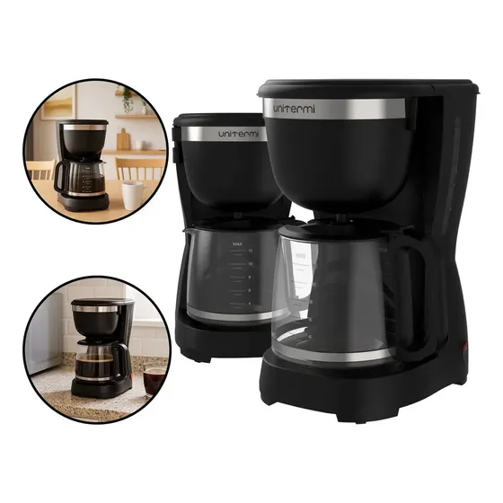Cafeteira Elétrica 1,2 Litros Jarra Vidro 32 Cafés Cor Preto