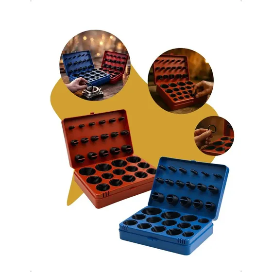 Kit Aneis Oring Milímetro Polegada Excelente Vedação 810 Pcs Azul E Vermelho Bradex