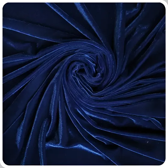 1m Tecido Malha Veludo Cristal Liso 1,50mt Largura - Azul Marinho