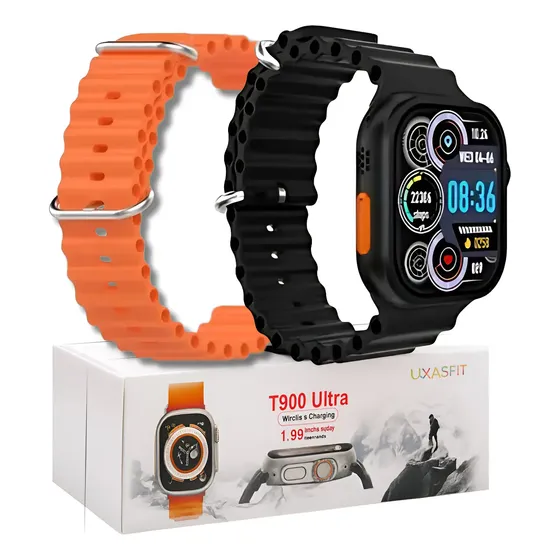 Smartwatch T900 Ultra 49mm Serie 9 Tela Infinita 2 Pulseiras