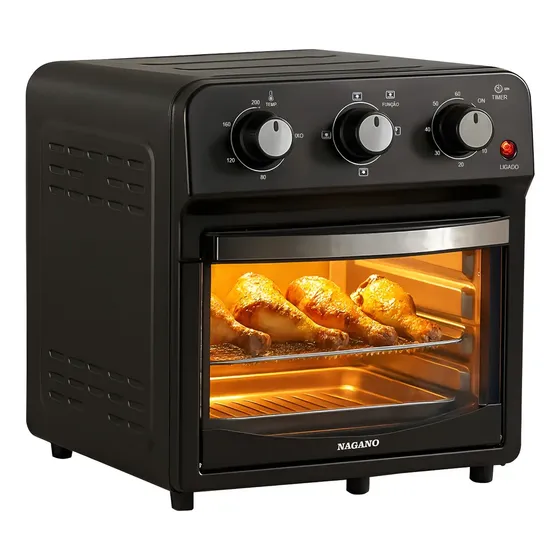 Fritadeira Forno Air Fryer Elétrica 1500w 12l Cor Preto