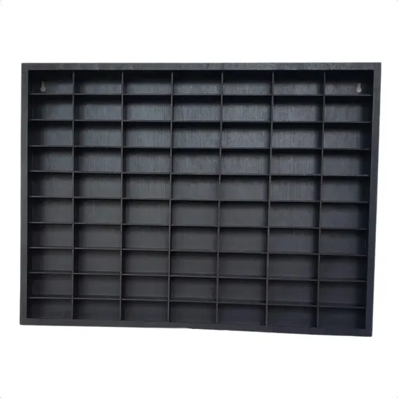 Porta Hot Wheels P/70 Carrinhos Mdf Pintado - Preto Estante