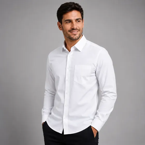 Camisa Social Masculina Manga Longa - 100% Microfibra