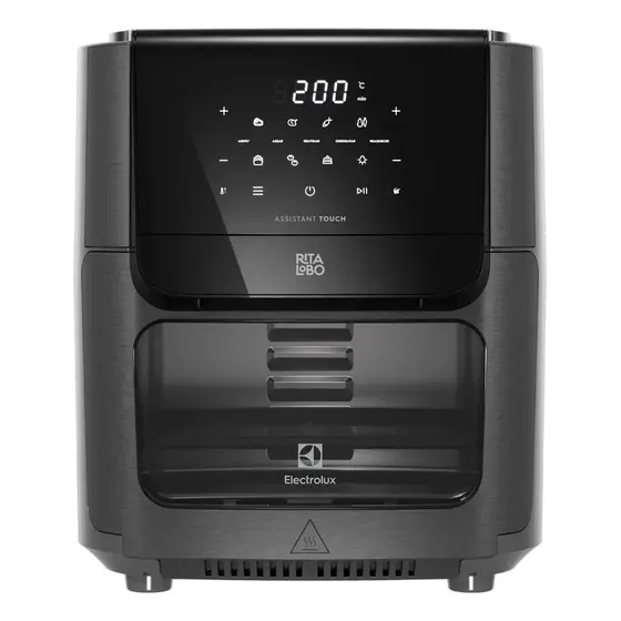 Air Fryer Forno 5 em 1 12L 1700W Digital 1 Bandeja Antiaderente 5 modos preparo 7 Receitas Programadas Aviso Sonoro Fritadeira Elétrica sem Óleo Forno Bancada Electrolux EAF85 Grafite