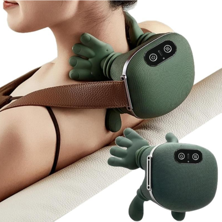 Massageador de Pescoço e Ombros Portátil 3D Com Calor Relaxante Massagem Profunda