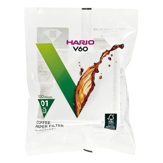 Cafeteira Hario Gourmet Especial Porta Filtro V60-01 Cônico Coador Suporte Passador analógico branca de filtro