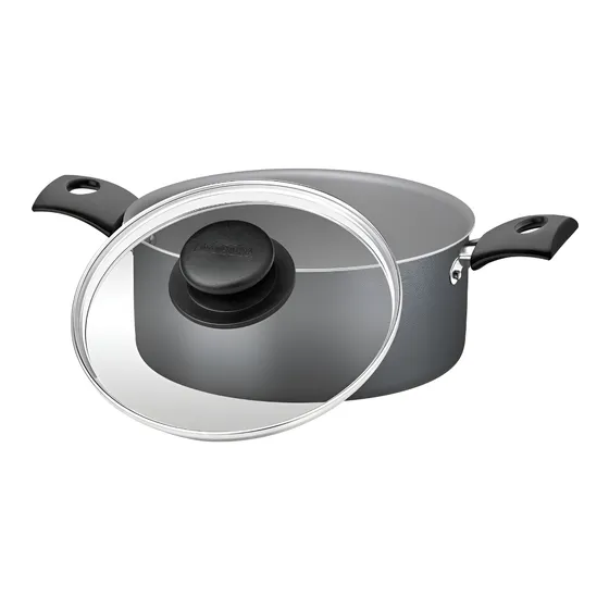 Caçarola Turim em Alumínio com Revestimento Interno e Externo em Antiaderente Starflon Max Chumbo 18 cm 2 L Tramontina