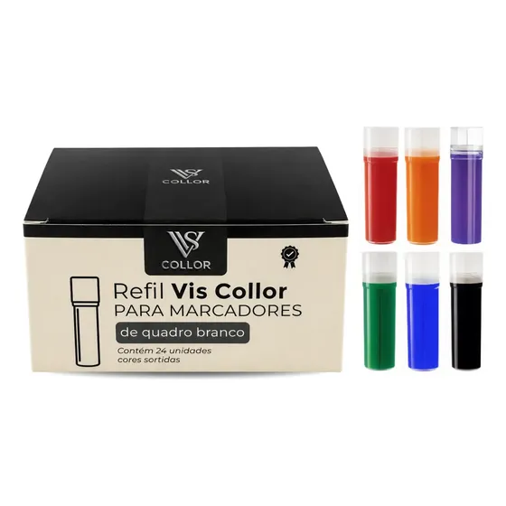 Recarga para Pincel Marcador de quadro branco Lousa Pilot Board Master Kit 30 Refis Viscollor -5 DE CADA COR