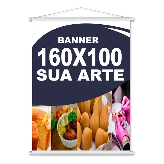 Banner Faixa Personalizado Lona Colorido 100x160cm Bastao