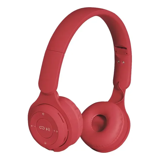 Fone de Ouvido Bluetooth Lehmox LEF-1017 Vermelho com Microfone FM SD P2