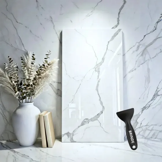 30 Placas Adesivas 30x60 - Total 5.4 Metros Quadrados Decorativas Mármore Revestimento Autocolante Parede Piso Porcelanato Efeito Marmorizado Painel Adesivo Banheiro Quarto Sala Cozinha Mix Store Rp