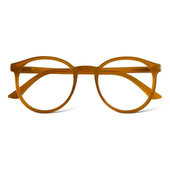Óculos Redondo Geek Feminino Masculino Armação Premium Moda Cor Caramelo