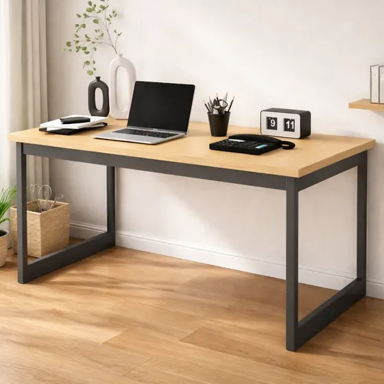 Mesa Escritório Mb Industrial 150x60cm Madeira E Metal