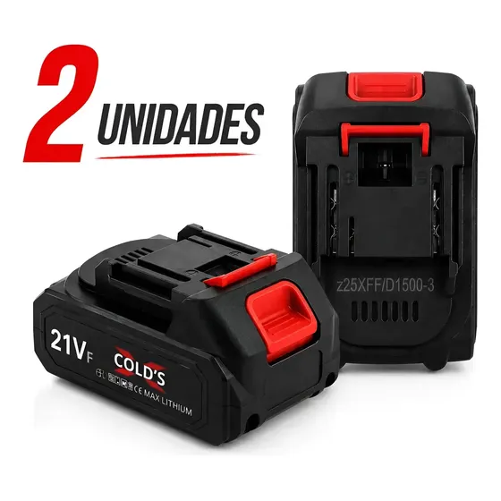 Kit 2 Baterias Recarregáveis Xcolds de Lítio 21V para Furadeira e Parafusadeira