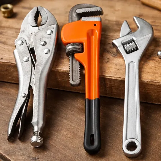 Kit Chave Manutenção Chave Inglesa + Alicate Pressão + Grifo