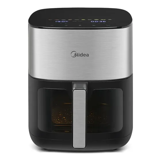 Fritadeira Air Fryer 6l Smart Chef Pro Midea Cor Inox