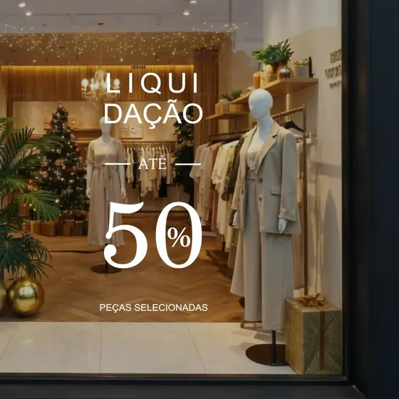 Adesivo Vitrine Liquidação Vertical