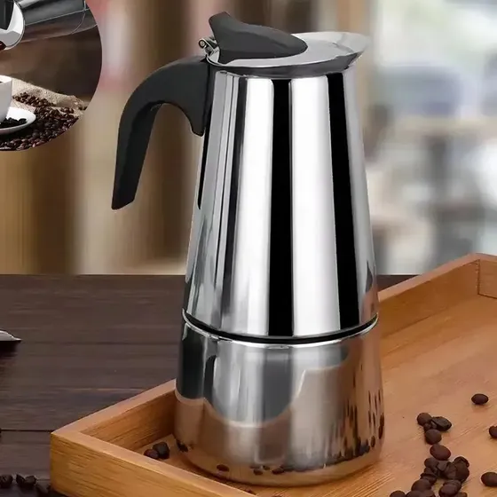 Cafeteira Italiana Aço Inox Para 6 Xicaras Indução