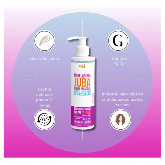 Juba Geleia Seladora Cachos Definidos 300g Widi Care Modelando A Juba
