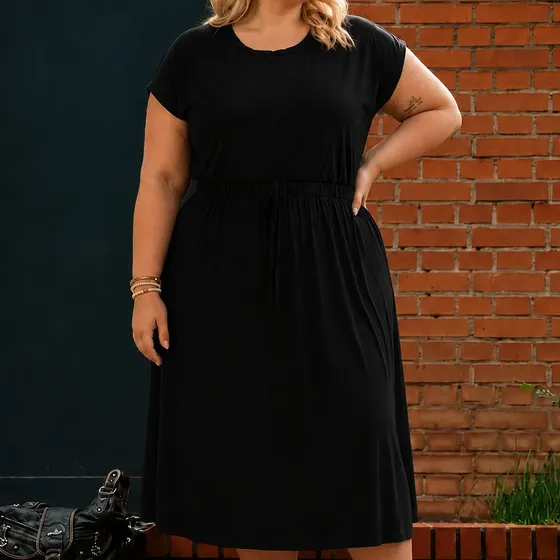 Vestido Midi Plus Size Soltinho Casual Moda Evangélico Verão