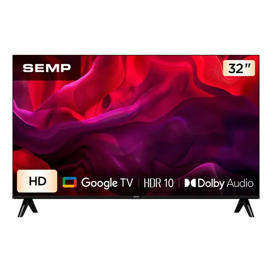 Smart TV Semp 32 Polegadas LED HD S42 WiFi Bluetooth Google TV 2 HDMI HDR10 Dolby Audio 32S42