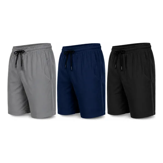 3 Bermudas Tactel Masculina Short Praia Academia Seca Rápido