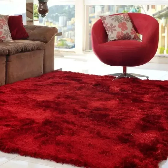 Tapete De Sala Quarto 3x2 Felpudo Shaggy Macio Peludo Alto