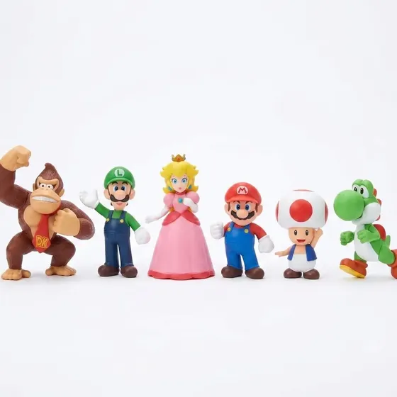 Super Mário Bros Kit 6 Pçs Bonecos Nintendo Pvc