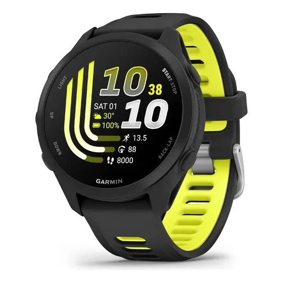 Relógio inteligente esportivo Garmin Forerunner 170 preto/amarelo Amoled Gps Black