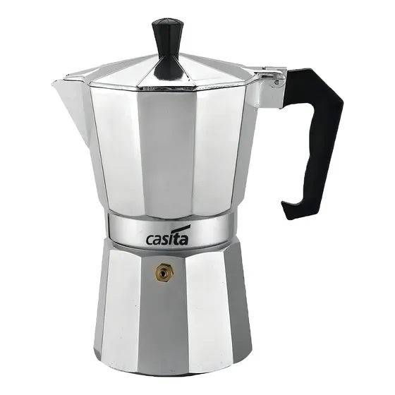 Cafeteira Italiana Casita Moka para 9 Xícaras de Alumínio Prateado
