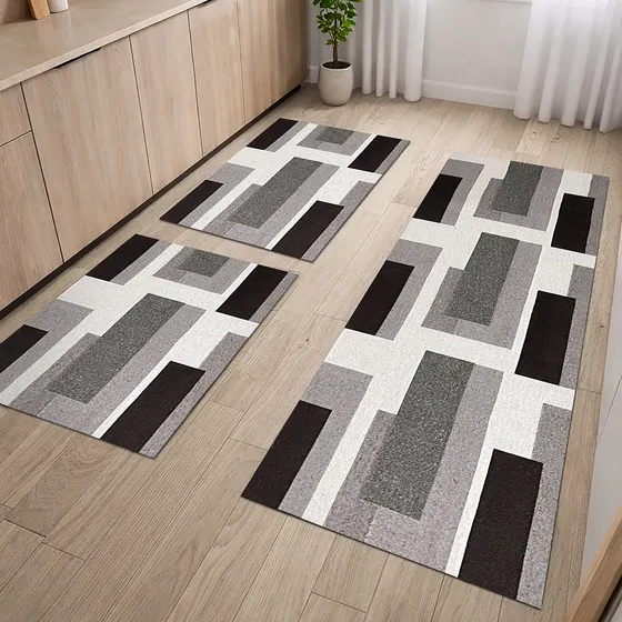 Kit Tapete Cozinha 3 Peças Mônaco Moderno Antiderrapante