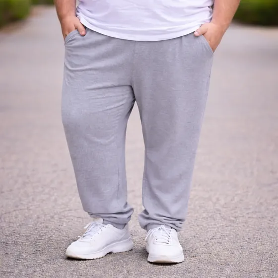 Calça Moletom Punho Masculino Plus Size Jogger Grande