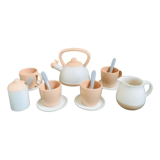 Jogo De Chá E Café Infantil Montessori MERCOTOYS Pedagógico Cinza Bege E Branco Brinquedo Educativo Para Crianças Mimos Babys