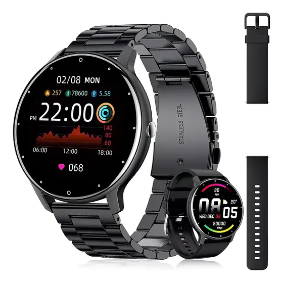 Smartwatch Mertto Esportivo ZL02 Com 2 Pulseiras, Tela de 1.39" para Android e iOS