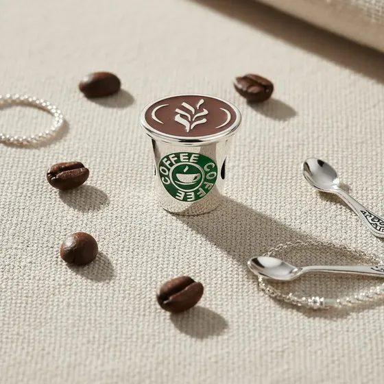 Berloque Separador Candeva Copo De Café Prata Coffee