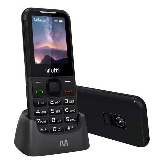 Multi Vita 4g C/ Base Carregadora Botão Sos - P9225 Cor Preto