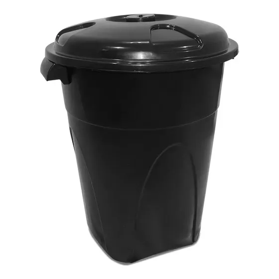 Lixeira Preta Cesto De Lixo Grande Cozinha 100 Litros Reforç Cor Preto