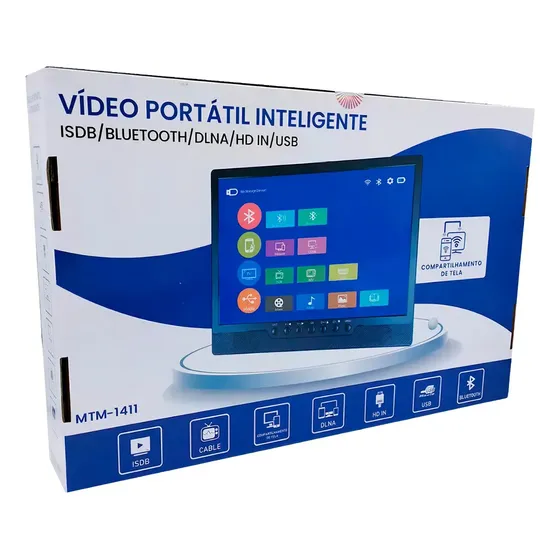 Tv Digital Portátil 14pol 12v Veicular Caminhão Com cabo 12V