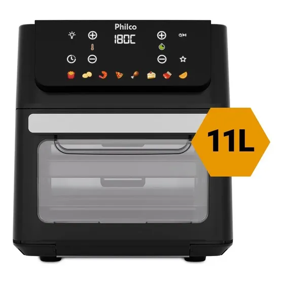 Fritadeira Air Fryer 11 Litros 8 Funções 1800w Philco PAF11B 220v