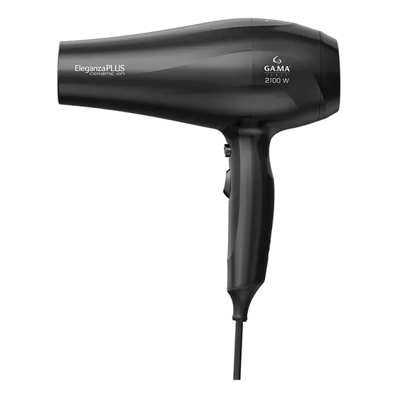 Secador De Cabelo Gama Eleganza Plus Ceramic Íon 3 Níveis Cor Preto