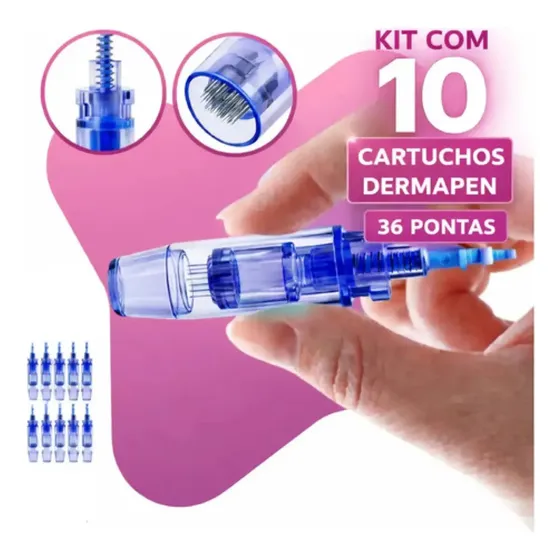 Kit 10 Cartuchos 36 Agulhas Ponteiras Dermapen Bmed