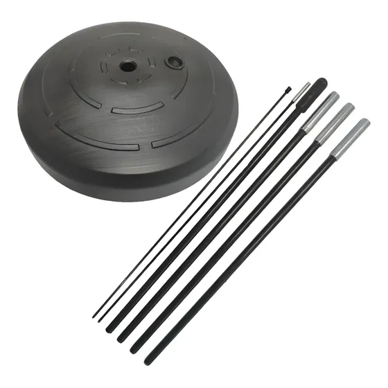 1 Kit Varetas/hastes Wind Banner Fibra De Vidro E Base 3mt