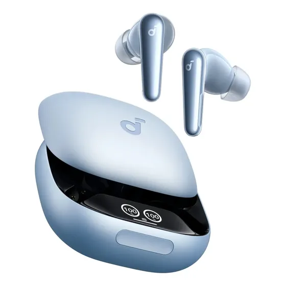 Fone de Ouvido Bluetooth 5.3 soundcore Liberty 4 Pro da Anker, Adaptativo ANC 7 Sensores, Carregamento Rápido 2X, Som Hi-Fi Studio, 6 Mics+ IA para Chamadas em Qualquer Ambiente, TWS sem fio, Azul