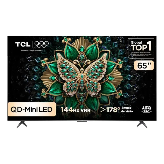 Smart Tv Tcl 65 Polegadas Qd-Mini Led 4k C6k Wifi Bluetooth Google Tv 4 Hdmi 144hz Hdr10+ 65c6k
