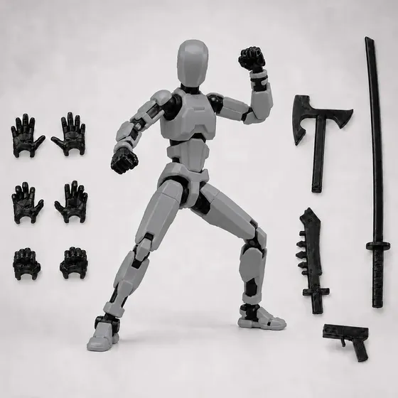 Boneco Dummy 13 Articulado Decoração Completo + Kit Armas Quantidade De Peças 6 Versão Do Personagem Cinza