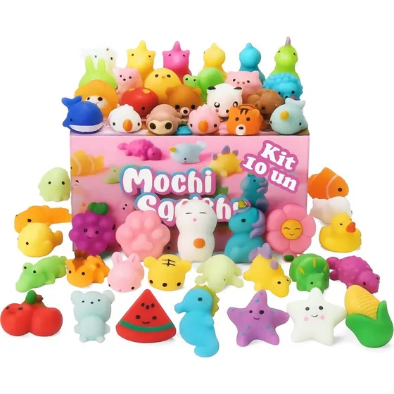 Kit 10 Squishy Mochi Bichinhos Macios De Apertar Antiestresse Brinquedo Sensorial Relaxante Criativo Para Crianças E Adultos Diversão Garantida Tendência Popular TikTok Brasiliana Tech