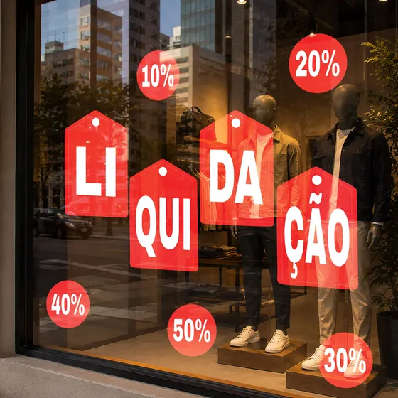 Adesivo De Vitrine Sale, Promoção, Liquidação Decoração Loja