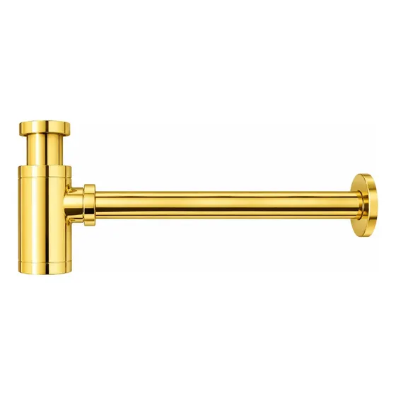 Sifão Dourado Com Copo Metal Pia Banheiro Lavatório Luxo Dourado