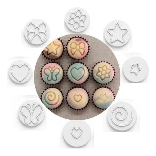 Kit 8 Carimbo Decoração Brigadeiro Doces Docinho Confeitaria